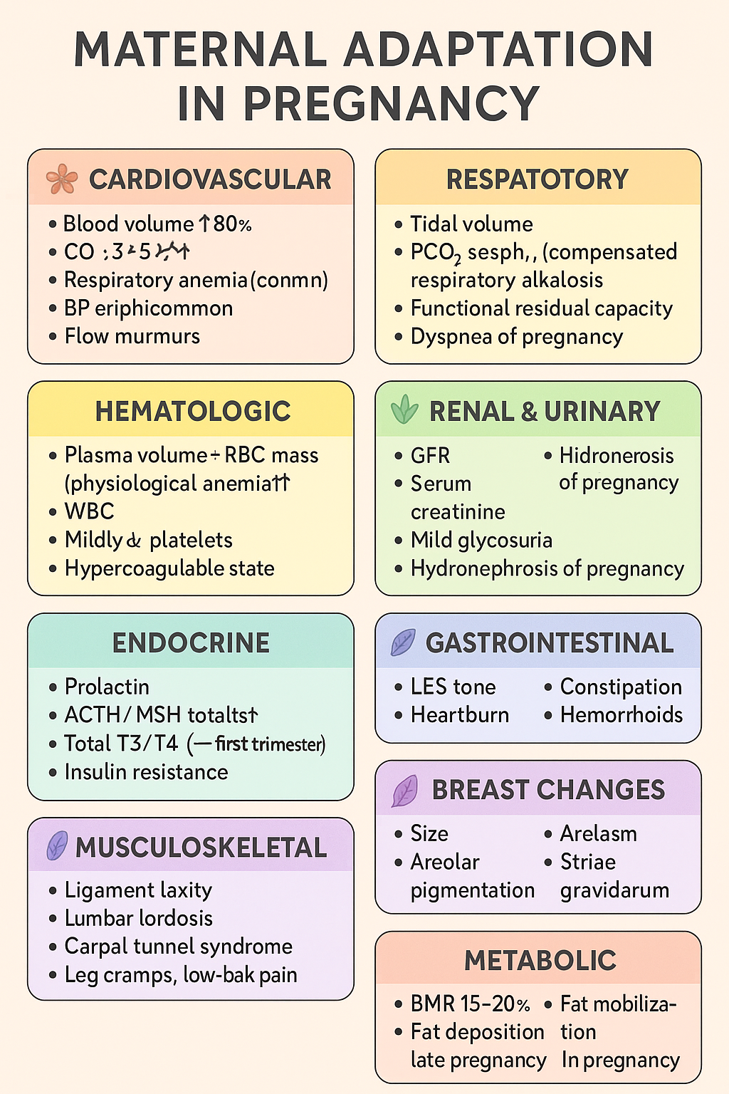 Maternal Adaptations in Pregnancy: Cardiovascular, Respiratory, Renal, Endocrine & Hematologic Changes | Complete Obstetrics Guide 2025 - OBSTETRICS AND GYNAECOLOGY