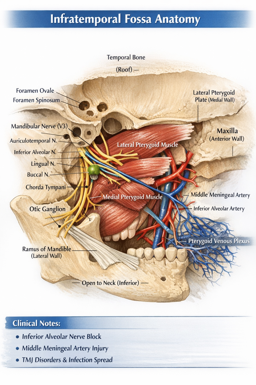 Infratemporal Fossa Anatomy Boundaries Contents Nerves Vessels and Clinical Importance - ANATOMY