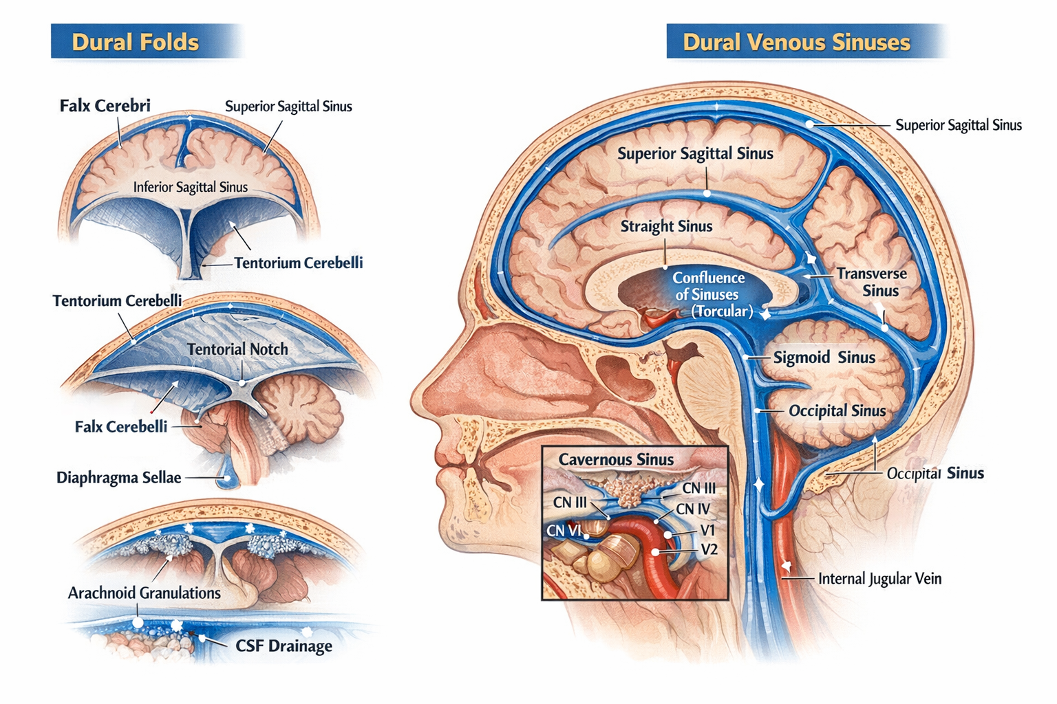 Dural Folds and Dural Venous Sinuses Anatomy, Features and Clinical Significance - OBSTETRICS AND GYNAECOLOGY